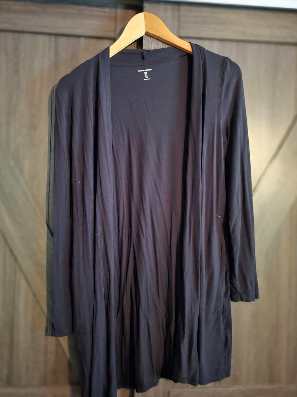 Amazon Essentials Black Open-Front Blazer-Style Cardigan